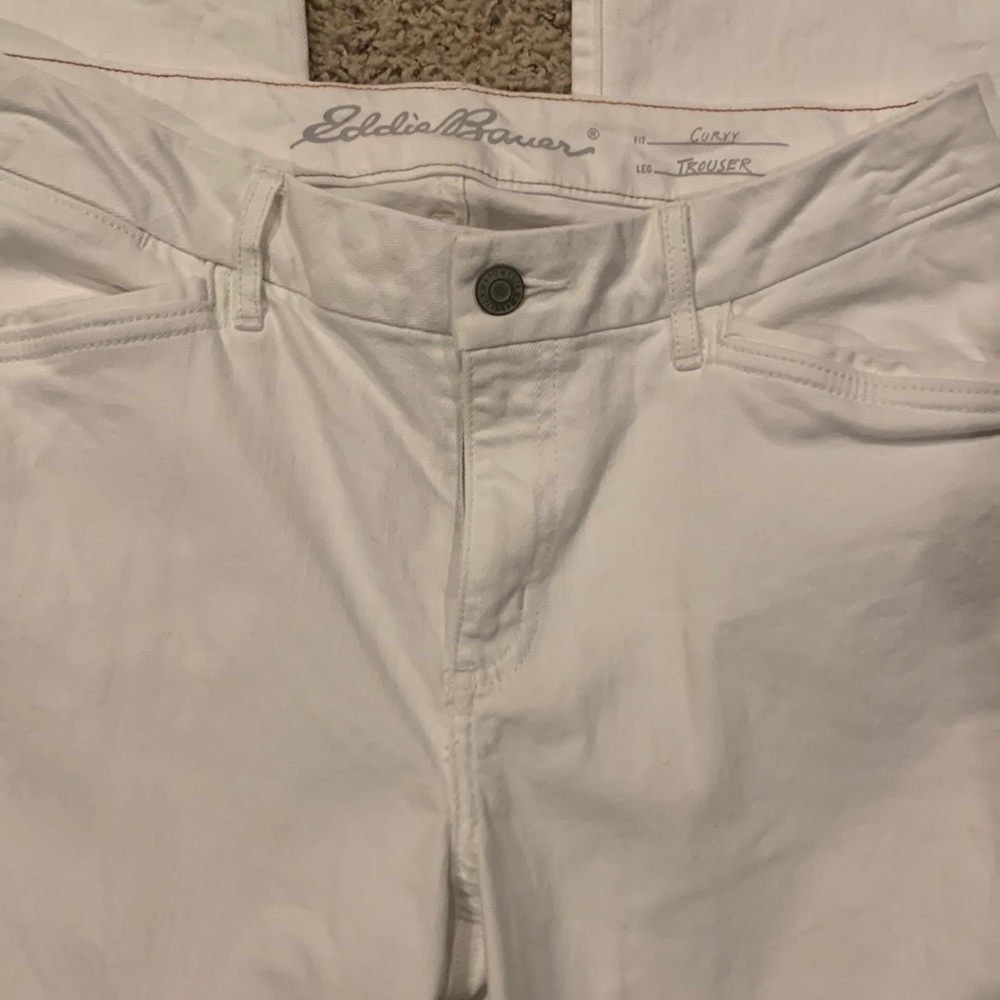 Eddie Bauer Wide-leg White Curvy fit Trouser Jeans